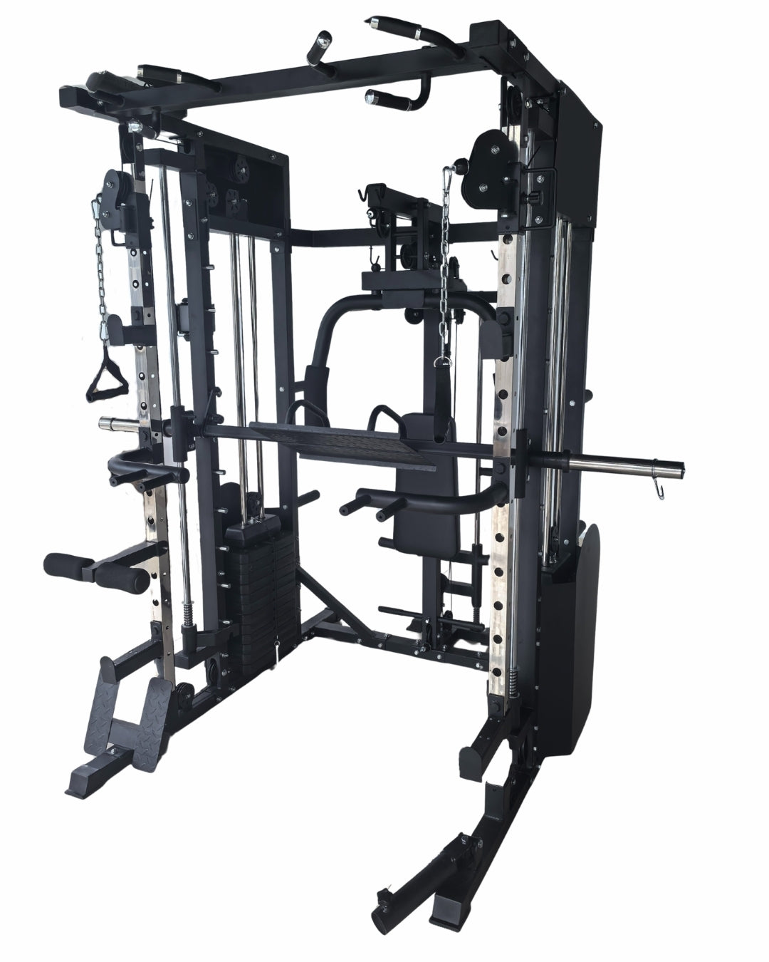 MF800 All-In-One Smith Machine Premium Pack with Iron Plates Kit + Oly ...