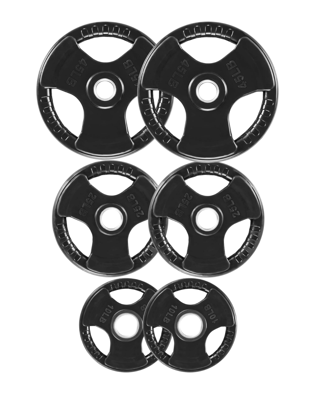 Premium Rubber Weight Plates Bundle Kit 2X45 Lbs , 2X25 Lbs , 2X10 Lbs