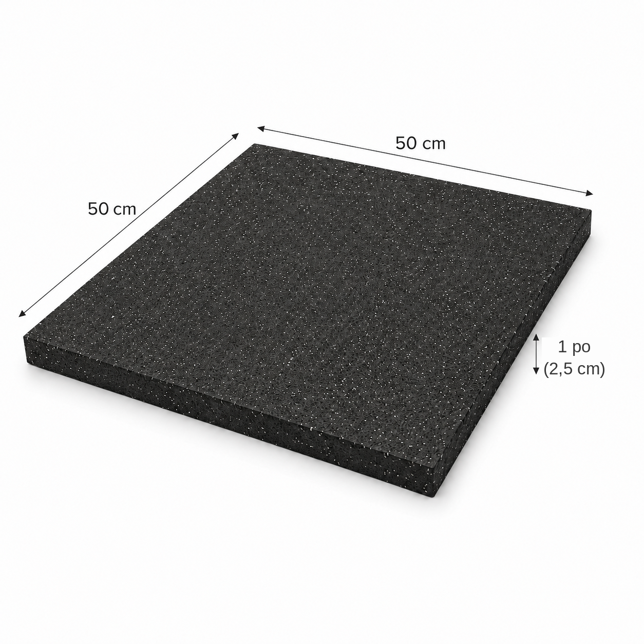 Tapis pour gym en rubber 50x50cmx25mm